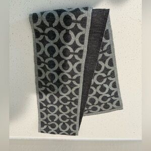 Coach Scarf Grey Wool and Polyester
